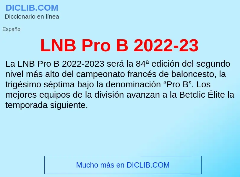 Τι είναι LNB Pro B 2022-23 - ορισμός