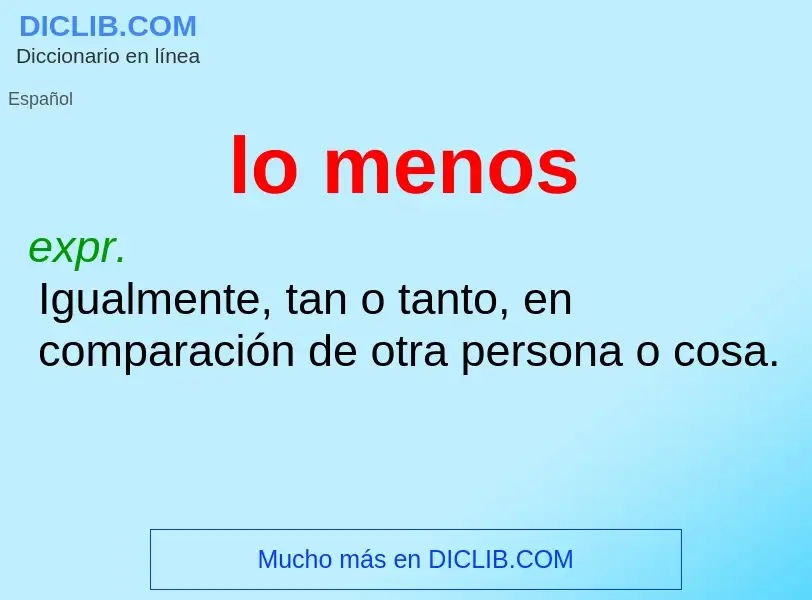 ¿Qué es lo menos? - significado y definición