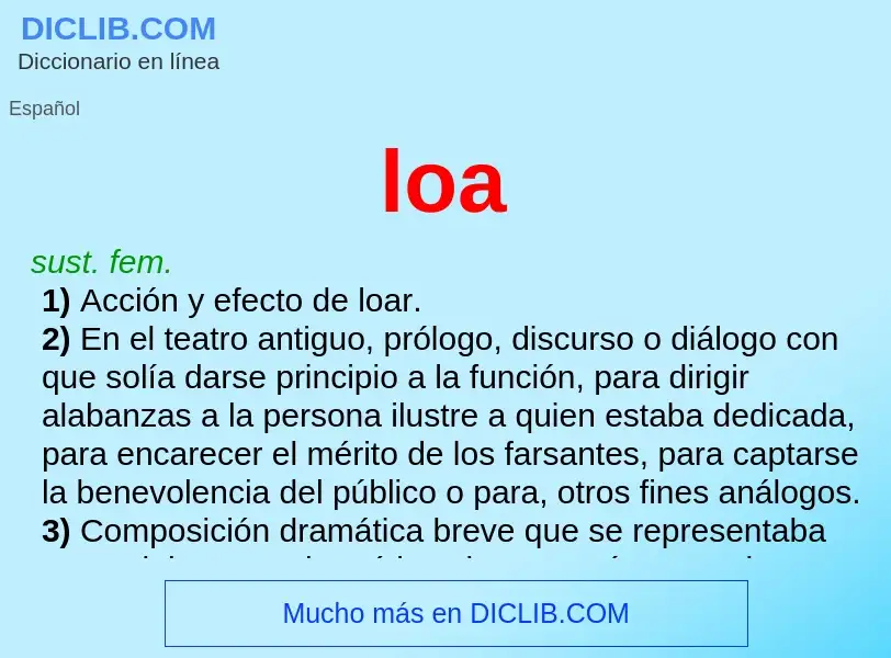 O que é loa - definição, significado, conceito