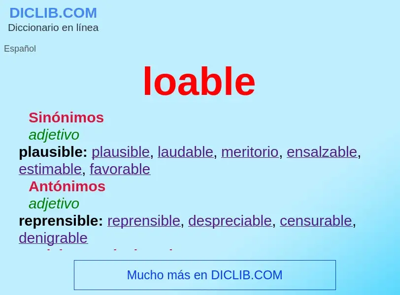 O que é loable - definição, significado, conceito