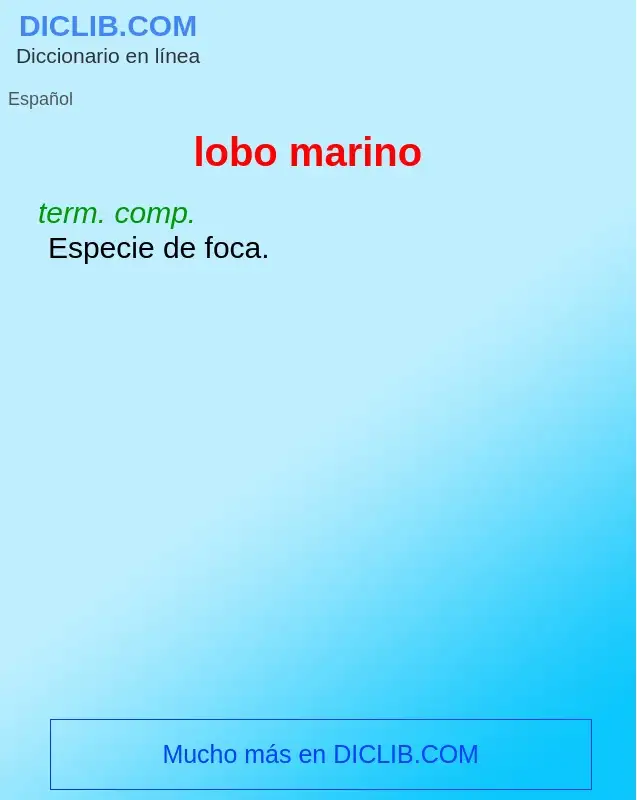 What is lobo marino - definition