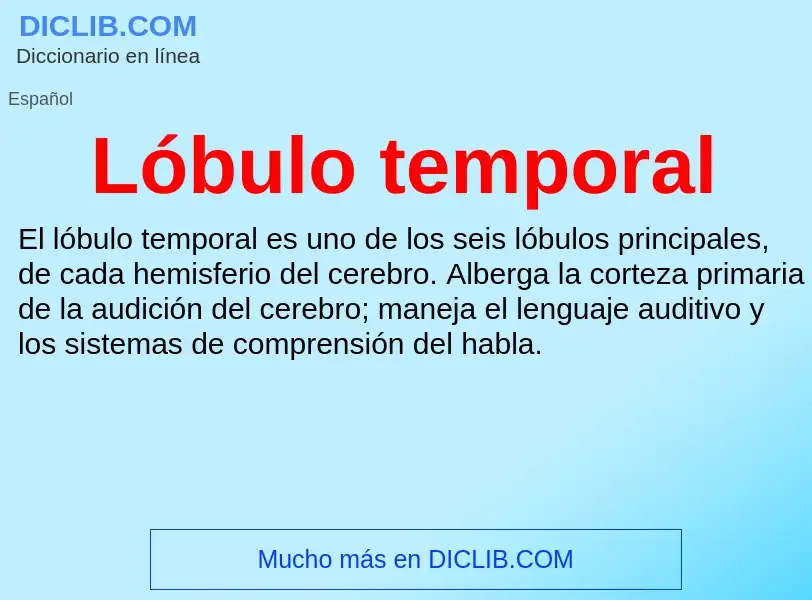 What is Lóbulo temporal - meaning and definition