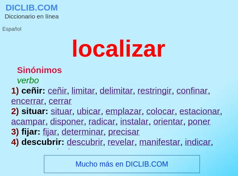 What is localizar - meaning and definition