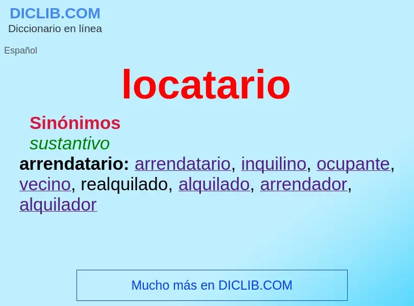 What is locatario - definition