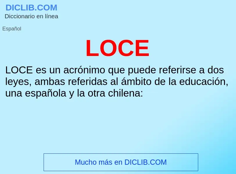 What is LOCE - meaning and definition