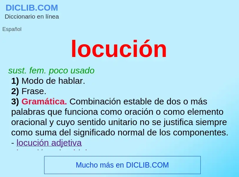 What is locución - meaning and definition