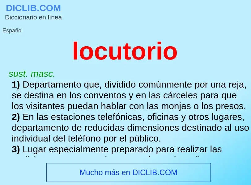 What is locutorio - meaning and definition