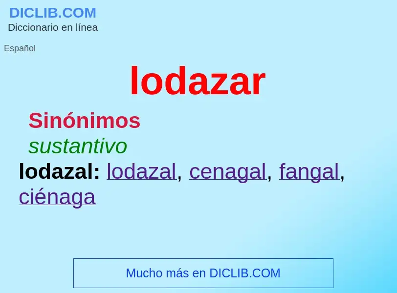 ¿Qué es lodazar? - significado y definición