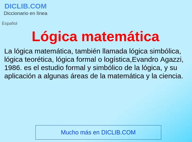 Что такое Lógica matemática - определение