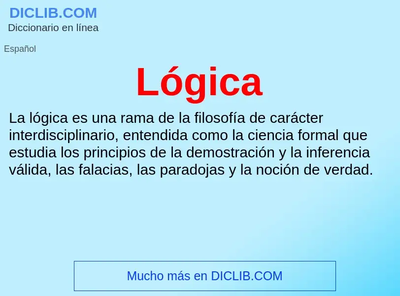 What is Lógica - meaning and definition