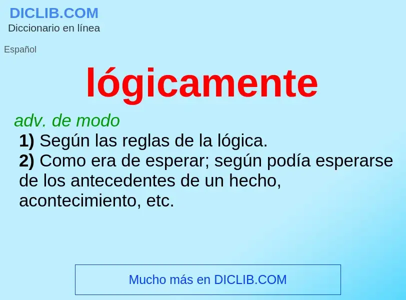 Wat is lógicamente - definition