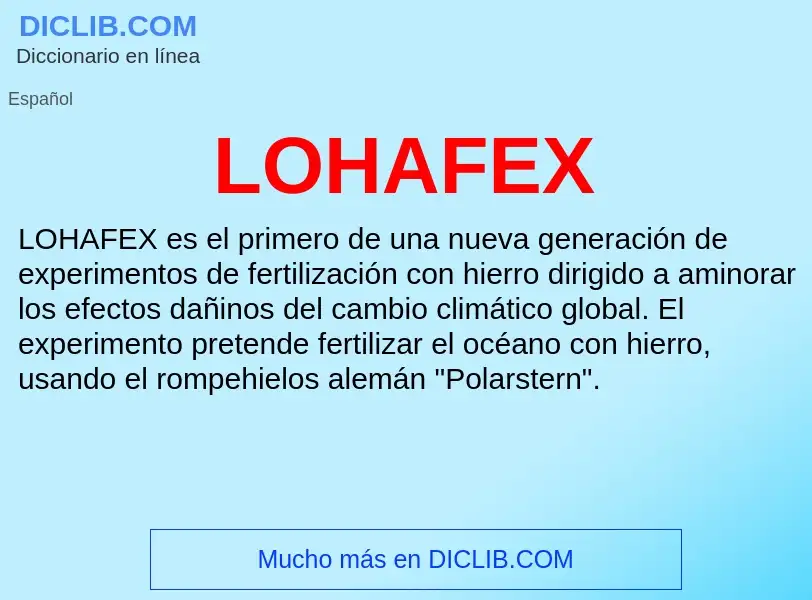 O que é LOHAFEX - definição, significado, conceito