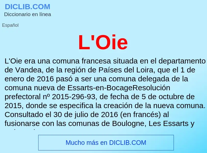 O que é L'Oie - definição, significado, conceito