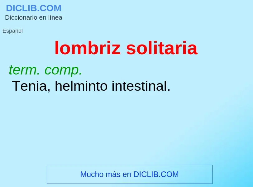 What is lombriz solitaria - meaning and definition