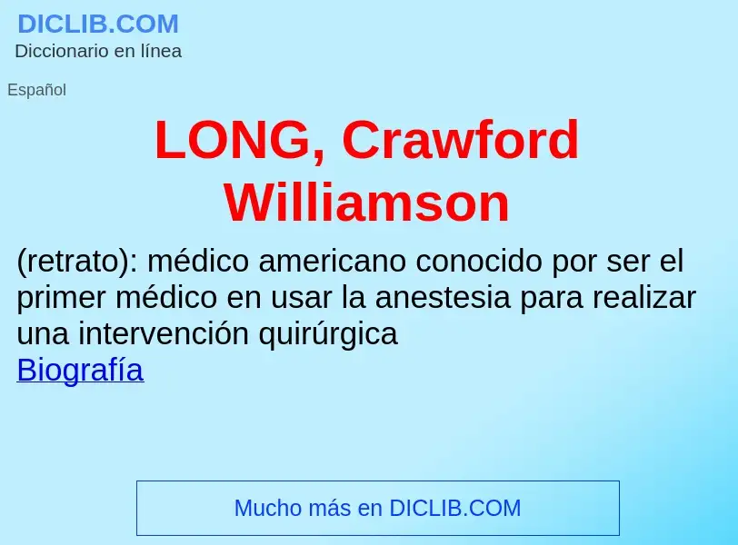 Τι είναι LONG, Crawford Williamson - ορισμός