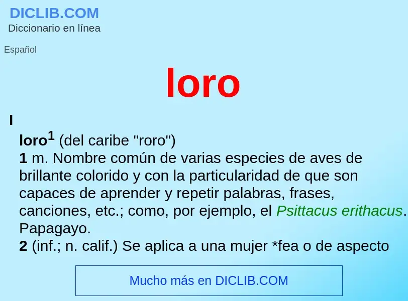 ¿Qué es loro? - significado y definición