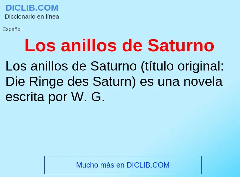 What is Los anillos de Saturno - meaning and definition