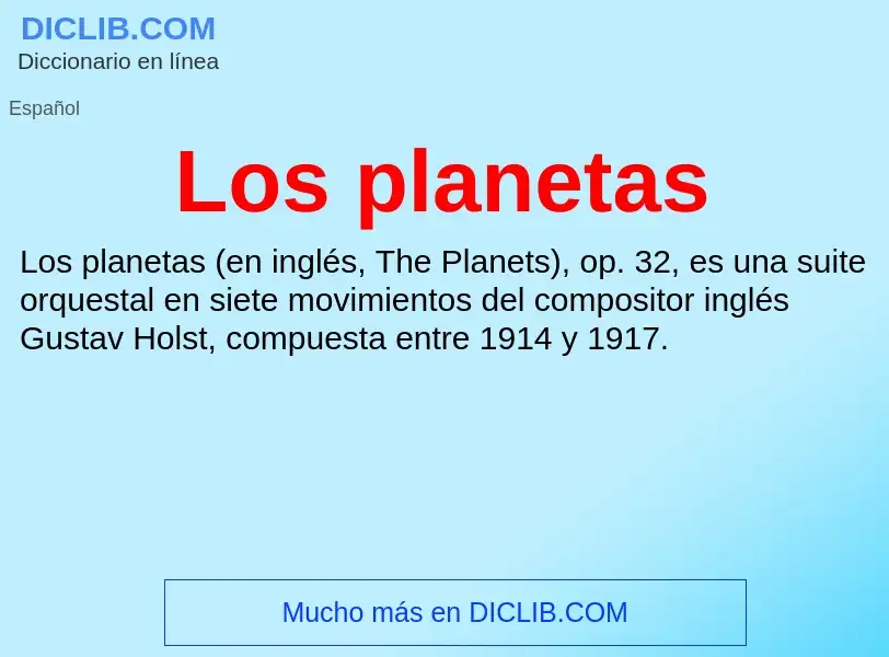 ¿Qué es Los planetas? - significado y definición