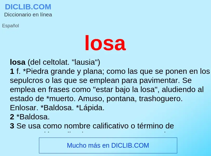 ¿Qué es losa? - significado y definición