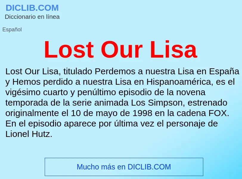 Что такое Lost Our Lisa - определение