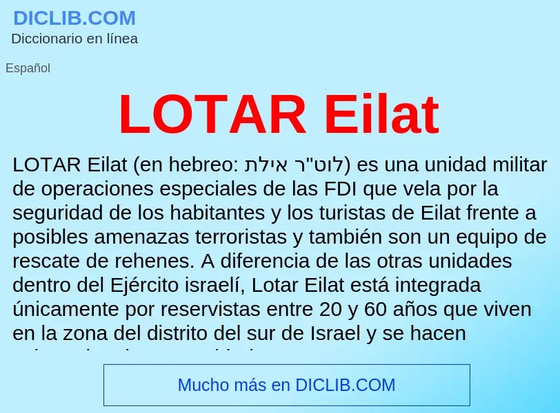 O que é LOTAR Eilat - definição, significado, conceito