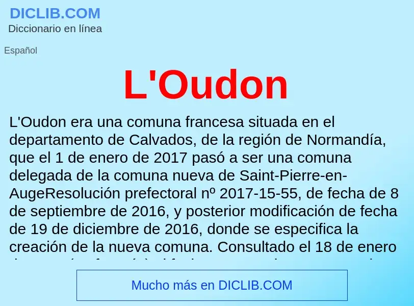 O que é L'Oudon - definição, significado, conceito