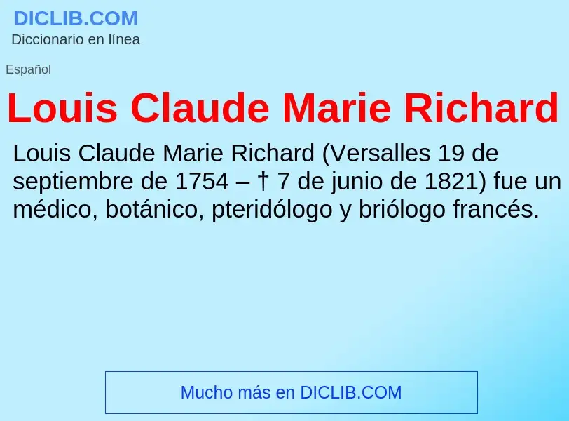 What is Louis Claude Marie Richard - meaning and definition