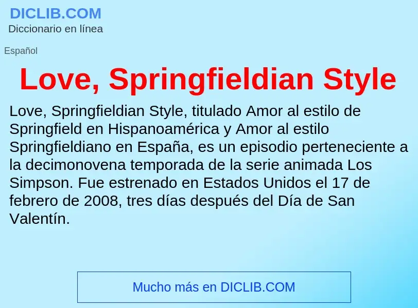 Che cos'è Love, Springfieldian Style - definizione