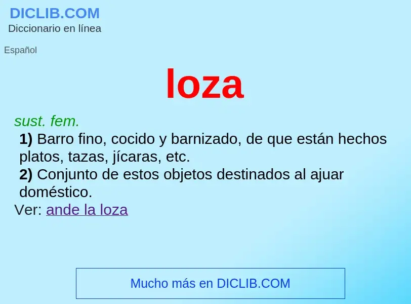 ¿Qué es loza? - significado y definición