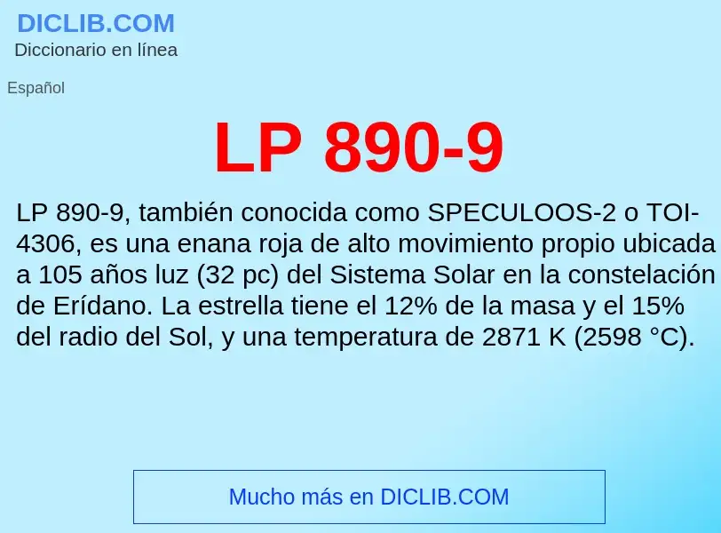 O que é LP 890-9 - definição, significado, conceito