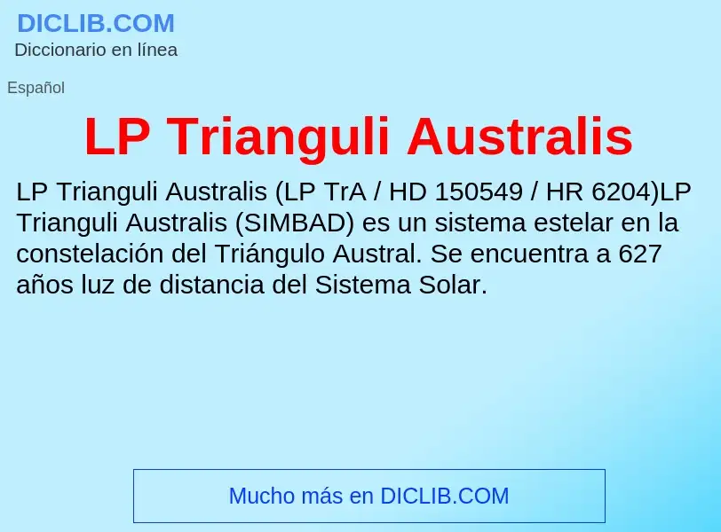 Τι είναι LP Trianguli Australis - ορισμός