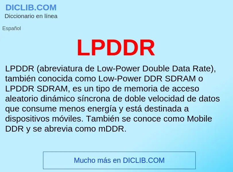 What is LPDDR - definition