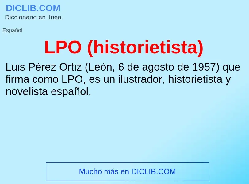 O que é LPO (historietista) - definição, significado, conceito