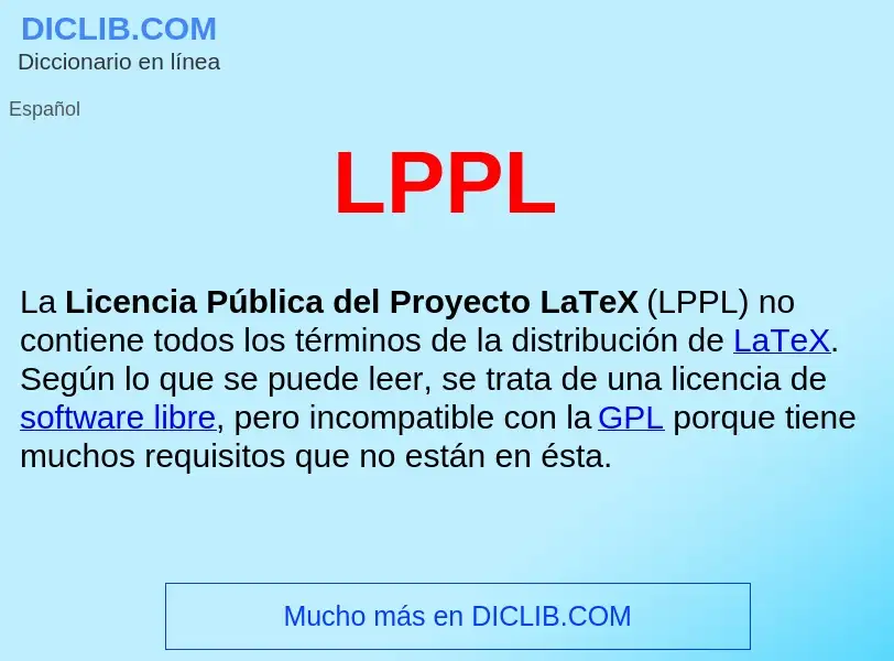 O que é LPPL  - definição, significado, conceito