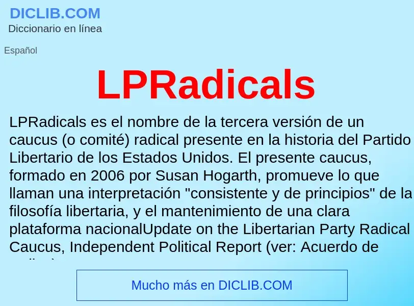 O que é LPRadicals - definição, significado, conceito