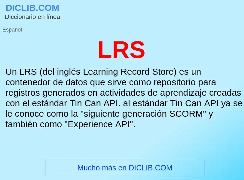 O que é LRS - definição, significado, conceito