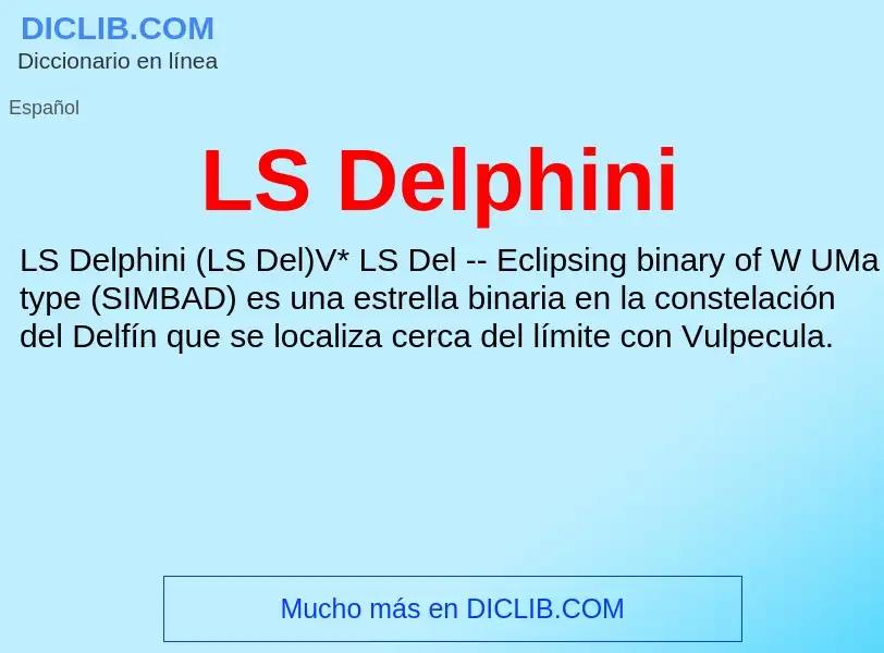 What is LS Delphini - definition