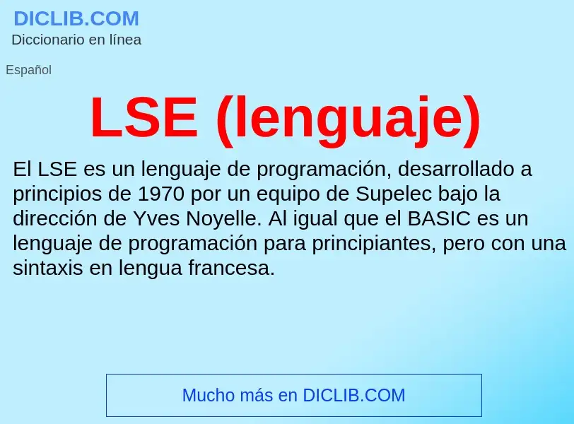 What is LSE (lenguaje) - definition