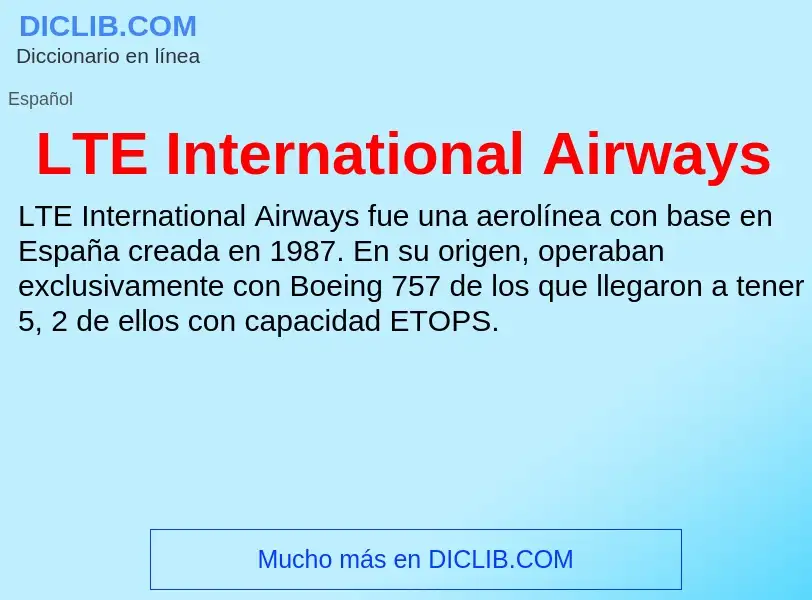 Τι είναι LTE International Airways - ορισμός