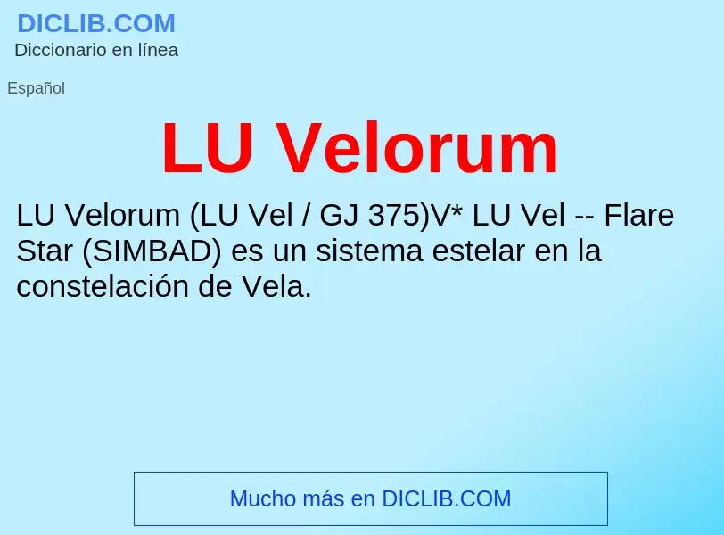 What is LU Velorum - definition