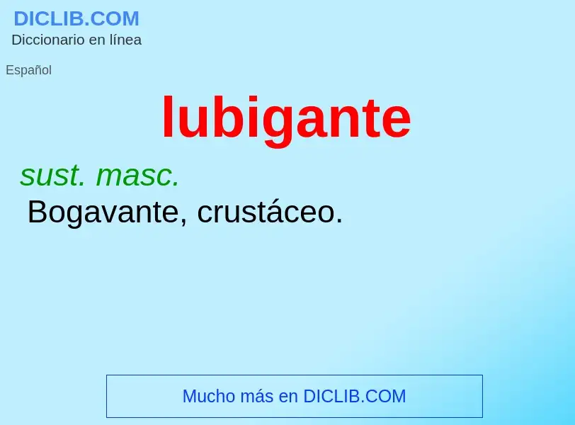 What is lubigante - meaning and definition