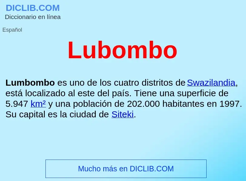 ¿Qué es Lubombo ? - significado y definición