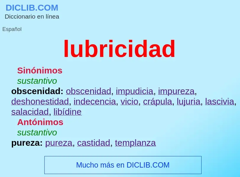 Che cos'è lubricidad - definizione