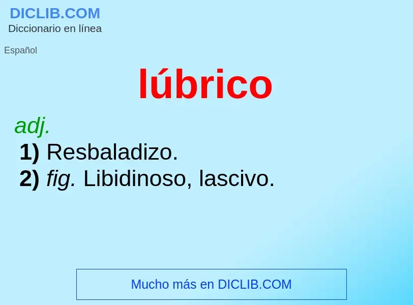 What is lúbrico - definition