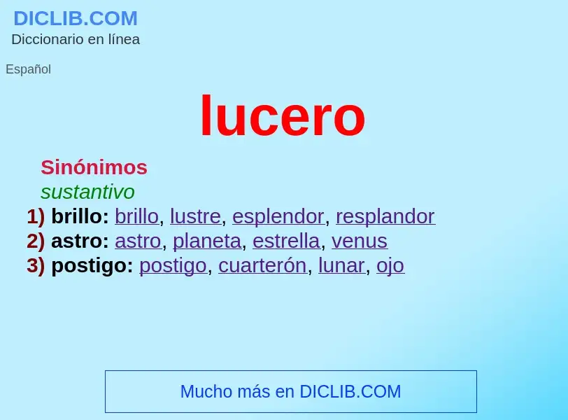 ¿Qué es lucero? - significado y definición