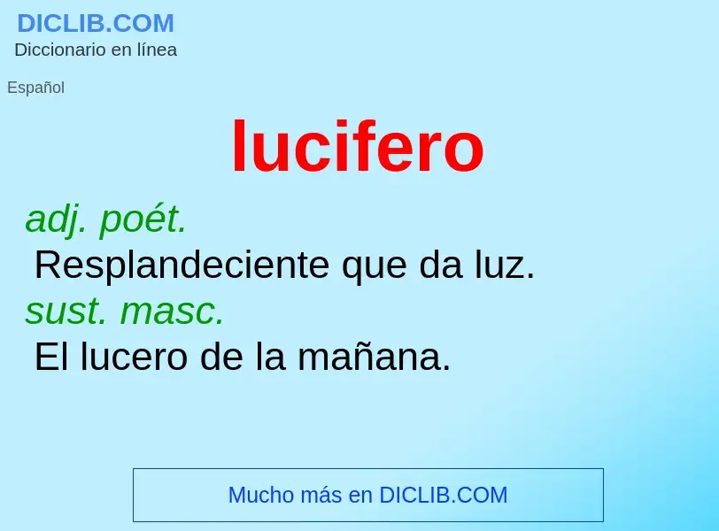 What is lucifero - meaning and definition