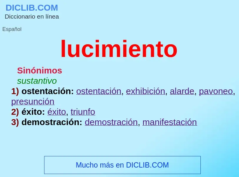 O que é lucimiento - definição, significado, conceito