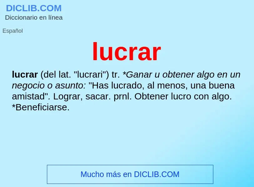 What is lucrar - meaning and definition