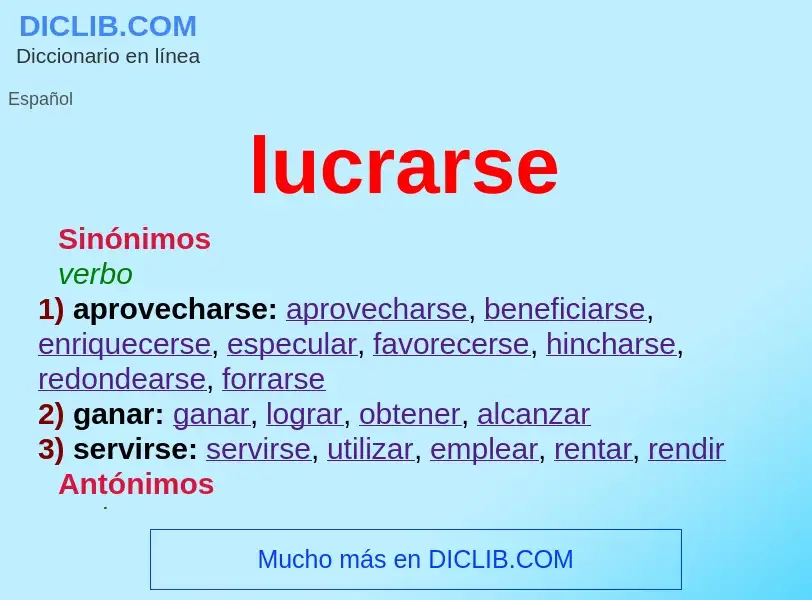 What is lucrarse - meaning and definition