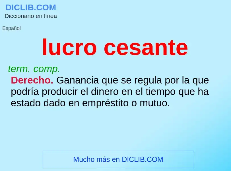 Wat is lucro cesante - definition